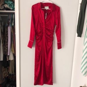 Alexis red silk dress